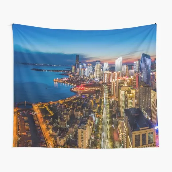 

City Night View Tapestry Morden Light View Tapestry Wall Hanging Background Cloth Decorative Tapestries Home Decor for Room