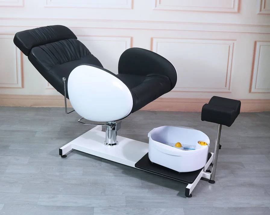 Silla de pedicura para Spa, sillón de pedicura para uñas y pies, tienda de baño, salón de belleza, silla de masaje para pies, color negro y rosa