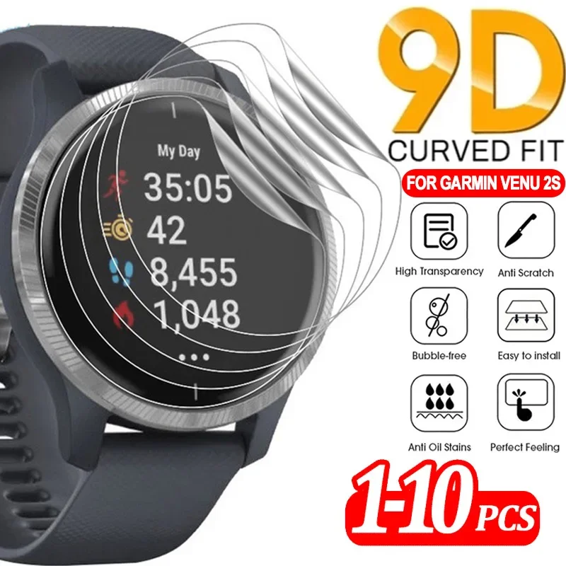 1-10 قطعة حامي الشاشة ل Garmin VENU2 /2S لينة بولي TPU هيدروجيل فيلم المضادة للخدش فيلم ل Garmin Venu 2/2S Smartwatch وليس الزجاج