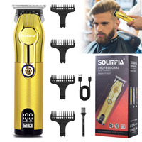 Solimpia Electric Hair Clipper Powder Metallurgy Blade Display Digital Water Washable Haircut Machine Head Carving Scissors