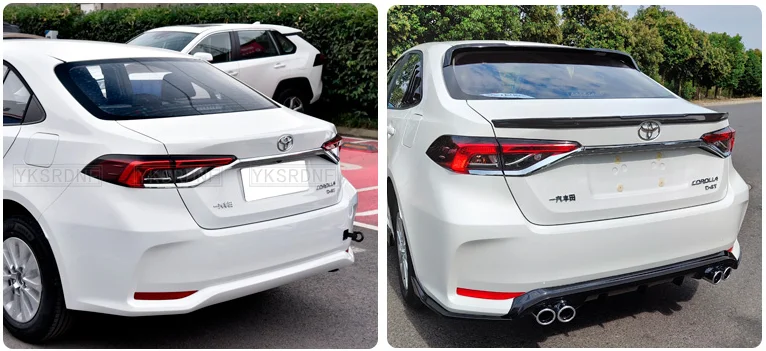 YKSRDNF For Toyota Corolla Car Accessories Spoiler 2019 2020 2021 ABS Material Sedan Auto Trunk Rear Lip Wing Tail FIN Refit