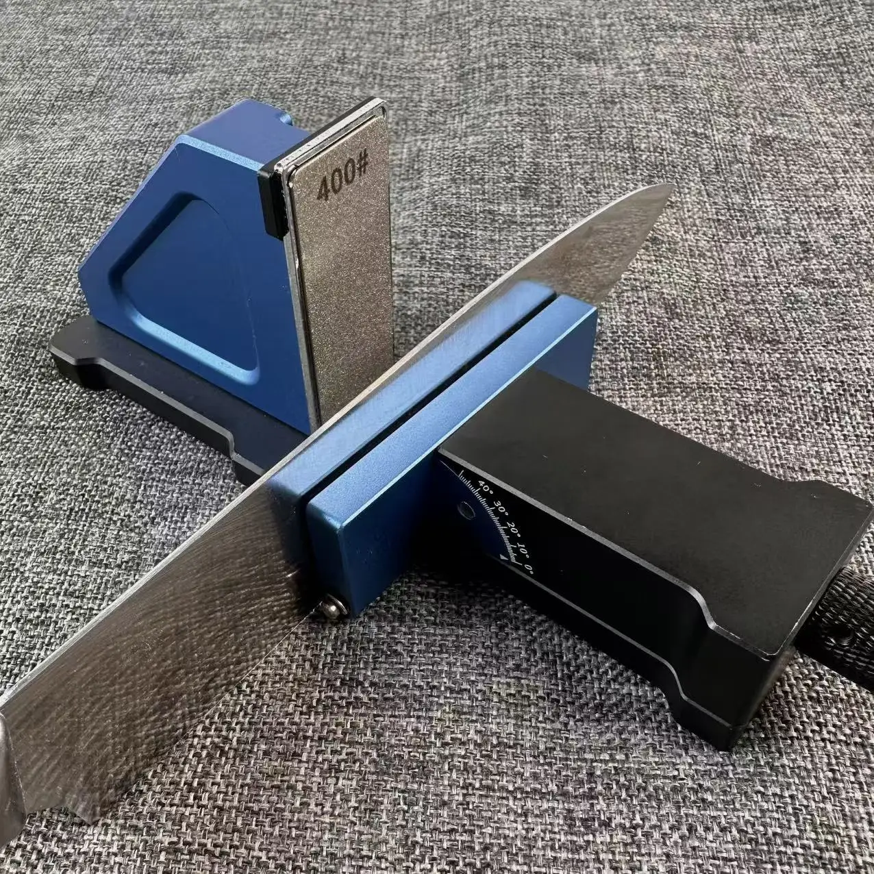 

Rolling Knife Sharpener Kit Adjustable Angle 0-50° Removable Diamond Plates 400 800 1000