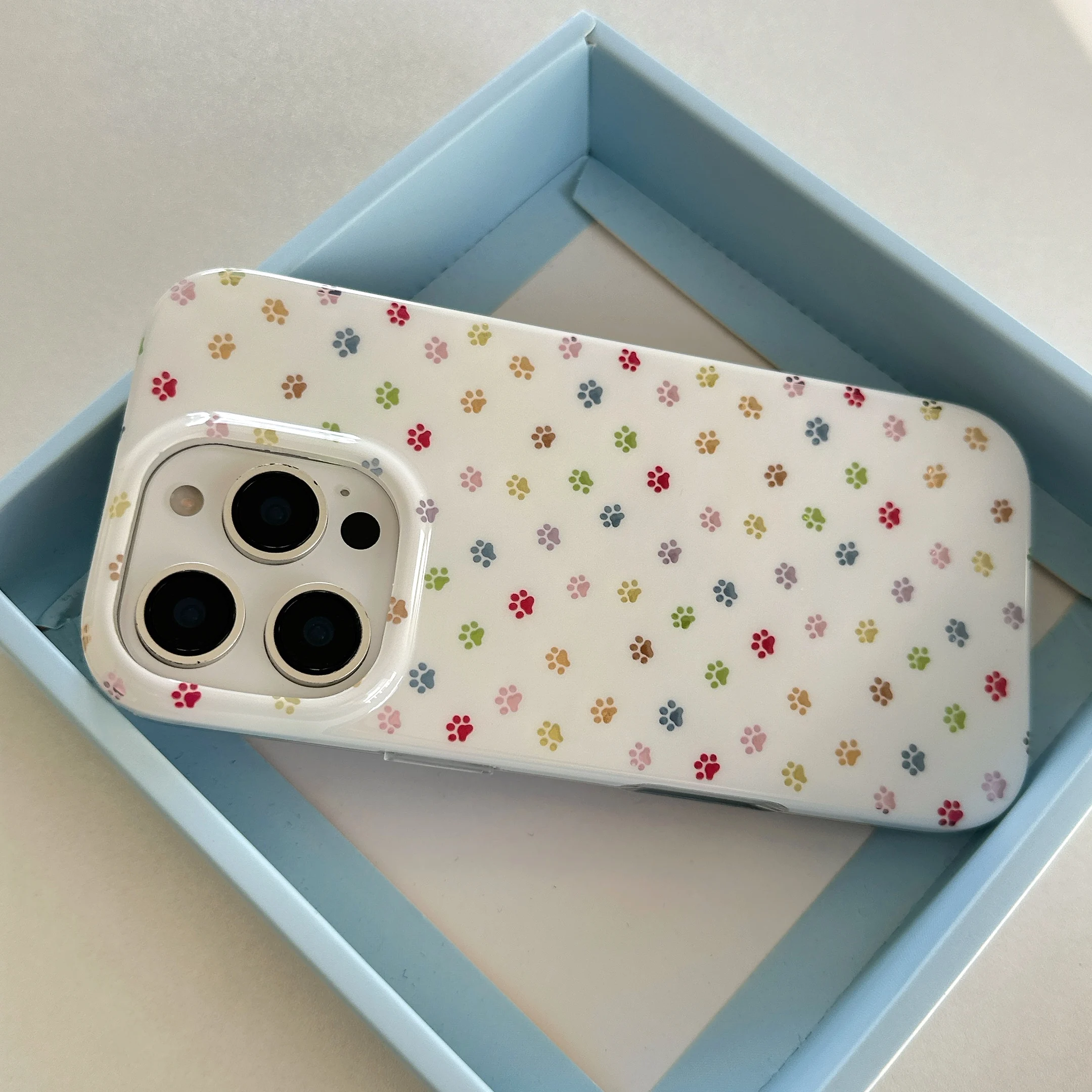 الإبداعية INS التسلق طبقات مزدوجة الملونة القط الكفوف نمط لطيف جراب هاتف آيفون 16 15 14 13 برو ماكس غطاء الهاتف الخلفي كابا