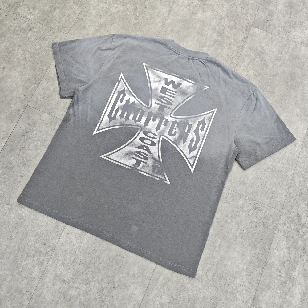 

Yao888 Vintage Washed Old Fashion Streetwear Loose Tee Tops Men Clothing High Quality 1:1 Casual HipHop T Shirt For Men