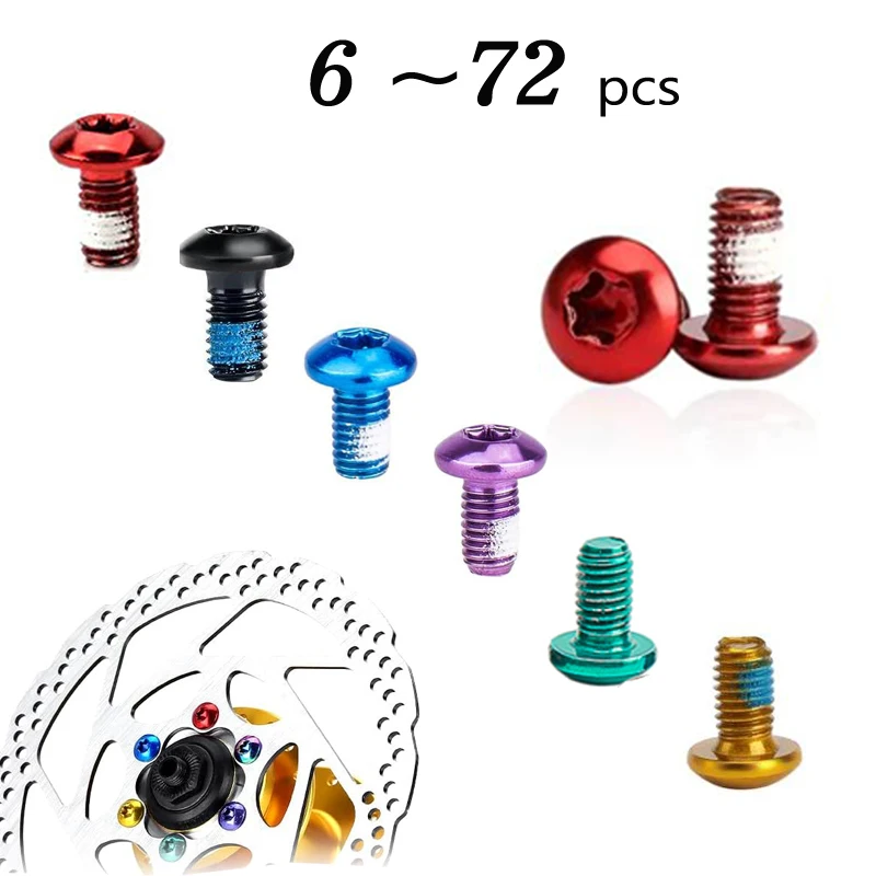 6~72pcs Bike Disc Brake Rotor Blots Bicycle T25 M5x9 Steel Colorful Fixing Screws for Road MTB Bike Disk Fastening Parts