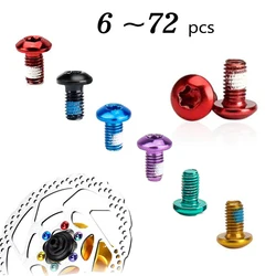 6~72pcs Bike Disc Brake Rotor Blots Bicycle T25 M5x9 Steel Colorful Fixing Screws for Road MTB Bike Disk Fastening Parts