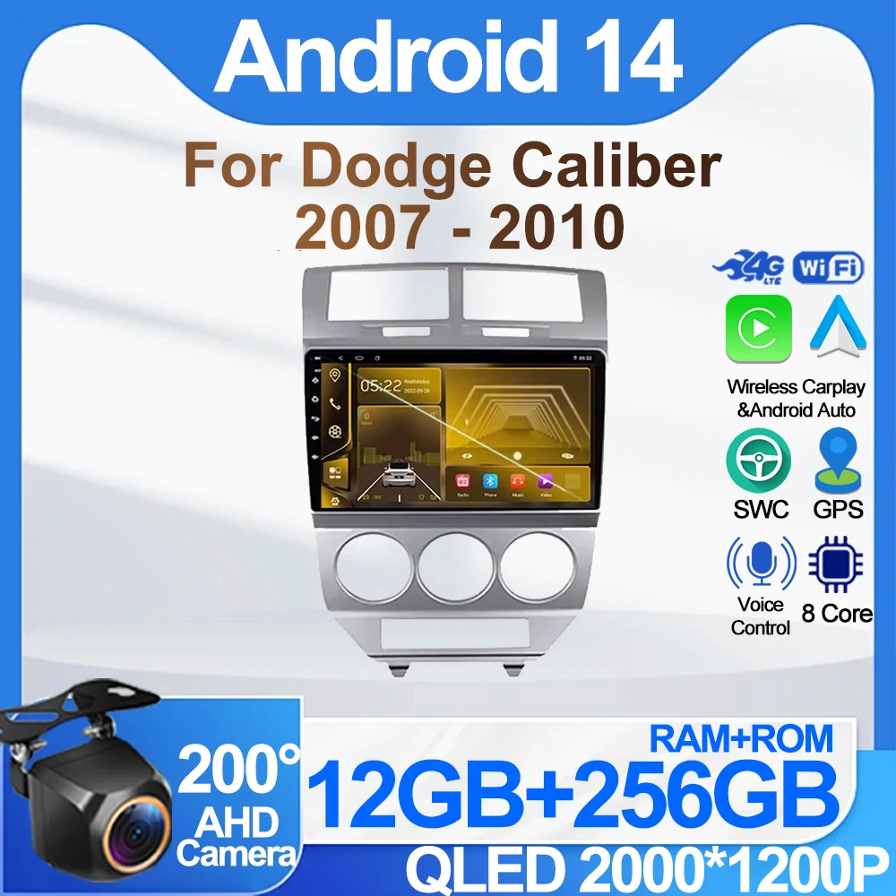 

Android Radio For Dodge Caliber 2007 - 2010 Carplay Mirror Link Intelligent System Car Radio Player Stereo Head Unit Touch Scree