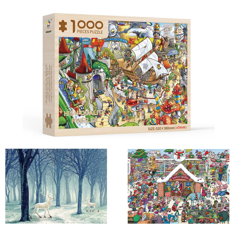 

Wooden Adult 1000 Pieces of Puzzle Christmas Personalized Puzzle Toys Beacon Castle Animals DIY Fun Art Festival Gifts UG329