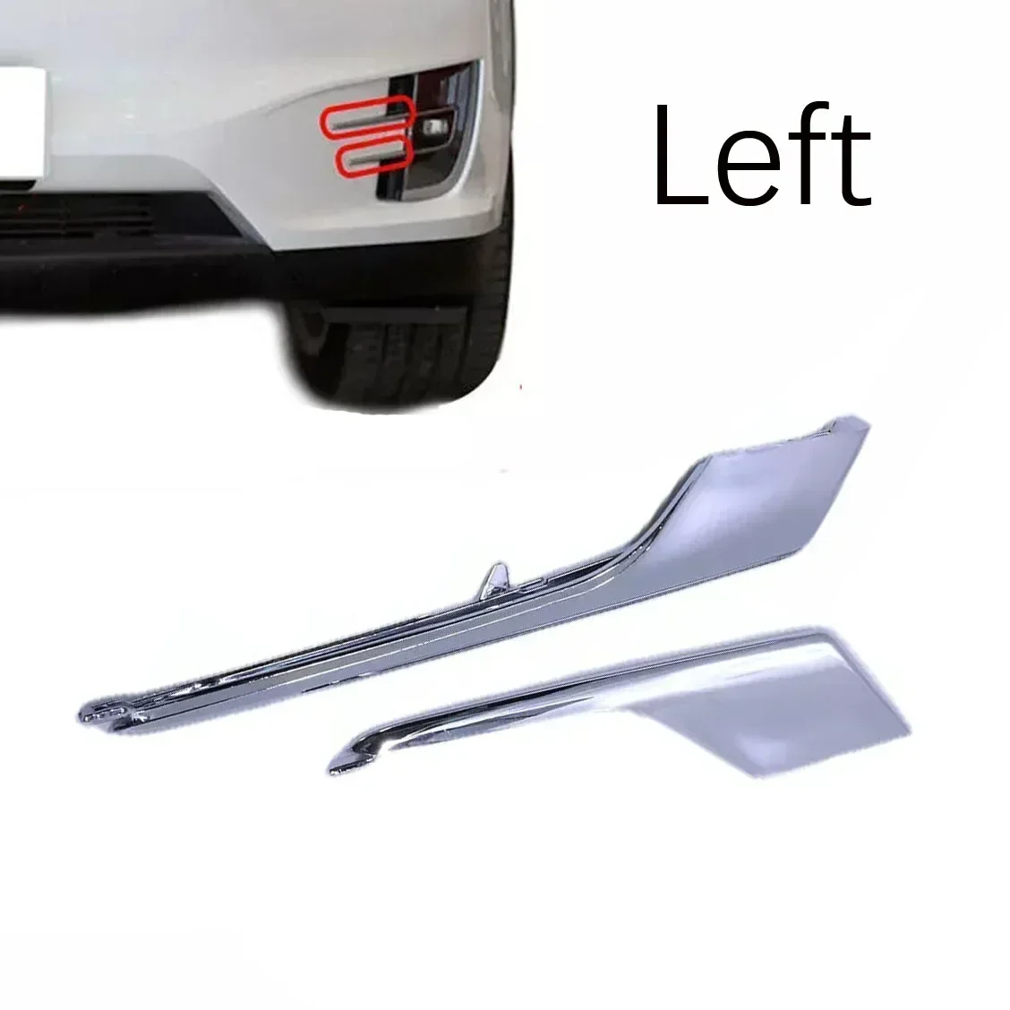 

2pcs Left Car Front Bumper Chrome Molding Strip Upper+Lower For Tesla For Model X 2016-2021 Headlight Trim Panel Parts Access