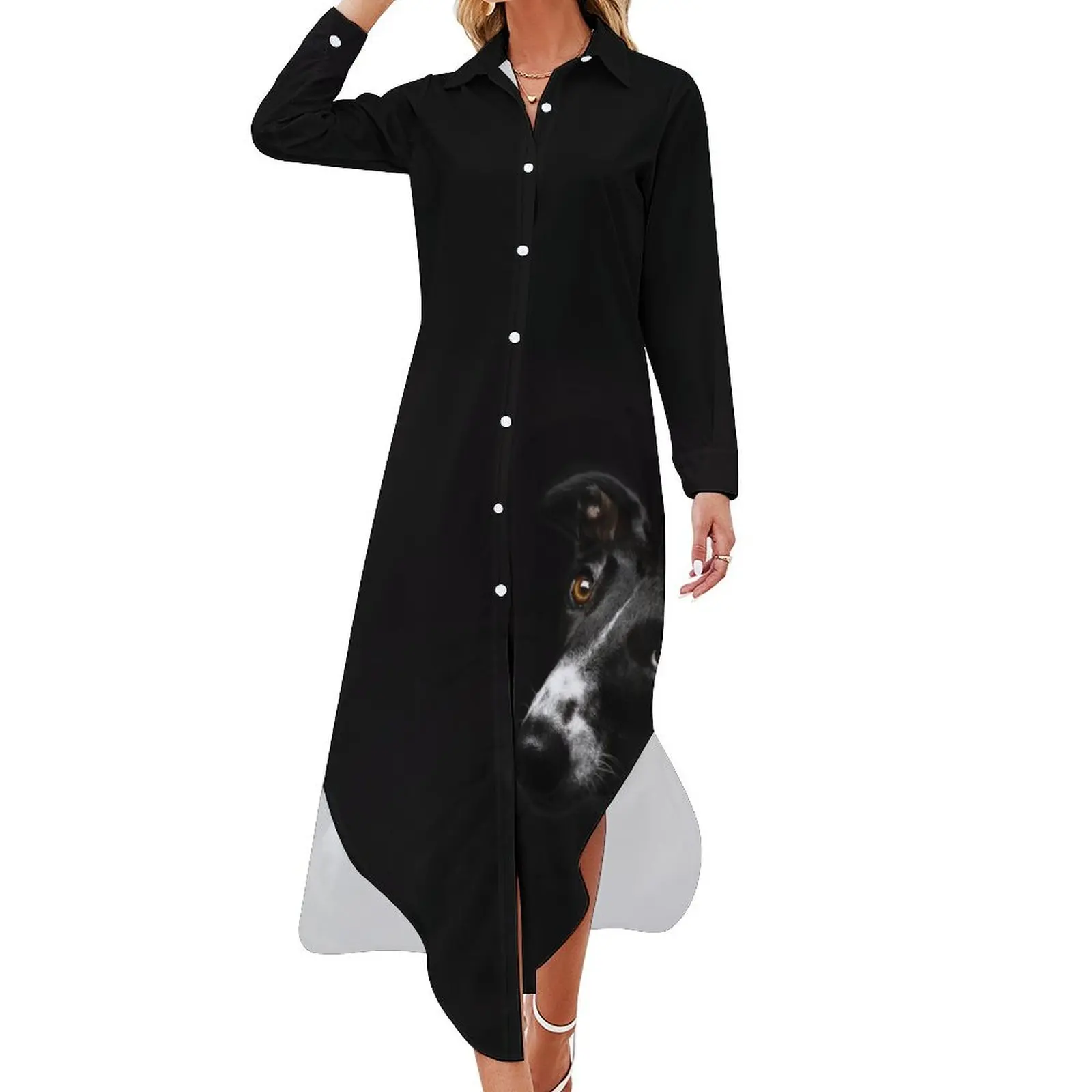 

Greyhound photograph Long Sleeved Shirt Dress beach dress elegant chic wedding evening dresses dress summer dresses