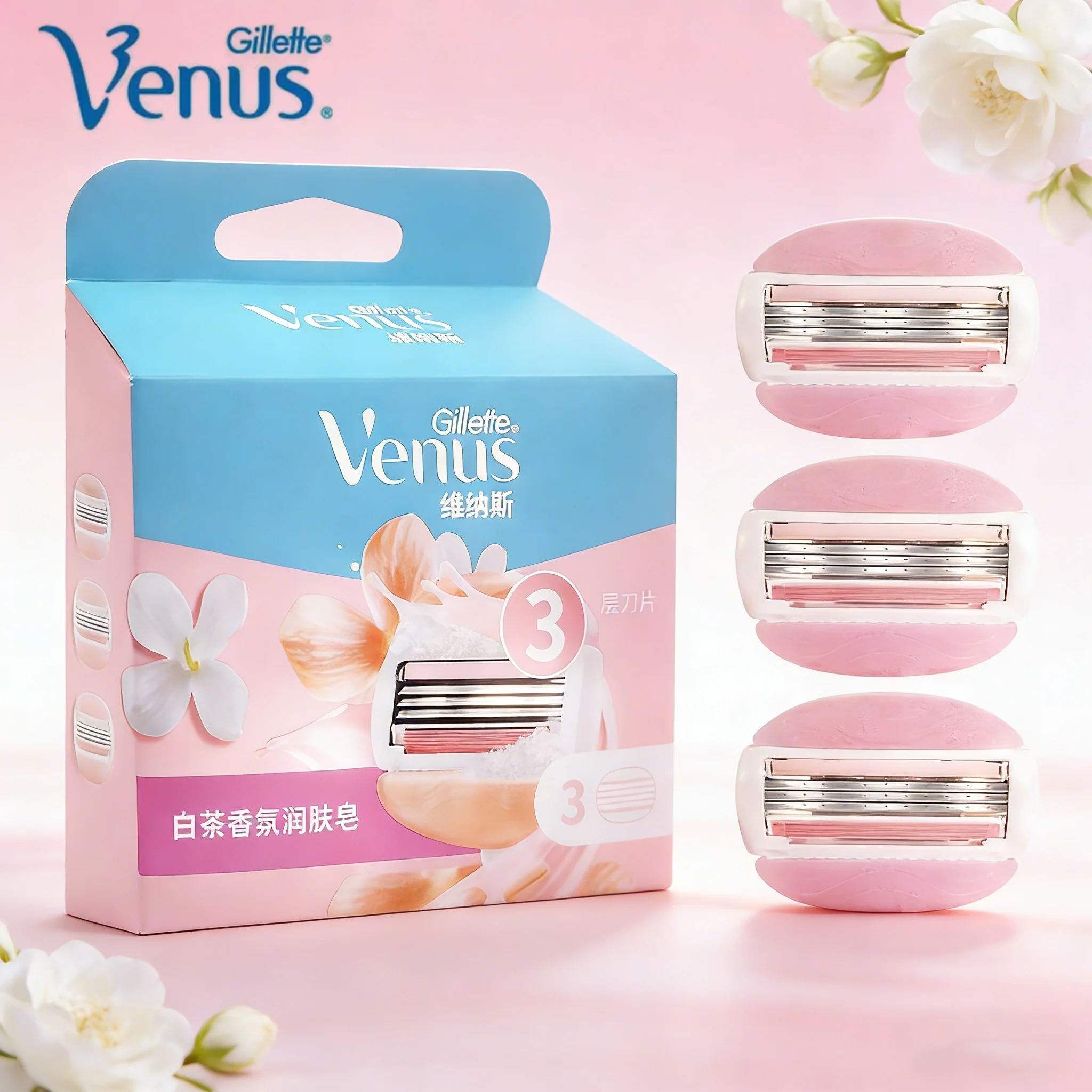 Gillette Venus ComfortGlide White Tea Women's Razor Blades, 3-Blade Razor Refills, 6 Count, Holiday Gifts for Women