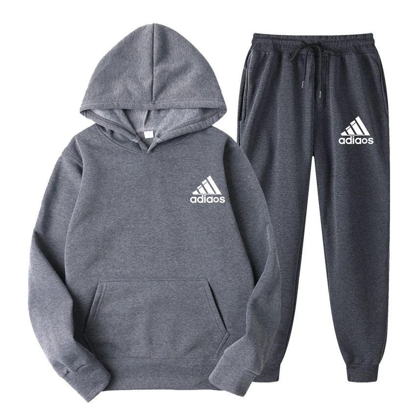 2024 Mode Herbst und Winte ater Kapuze setzt Männer Mode Fleece rote Hoodies schwarze Marke Hosen lässig Jogger Anzug Trainings anzug Swea