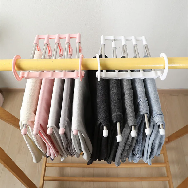 Folding Pants Storage Multifunctional Hanger for Pant Rack Hanger Clothes Organizer Hangers Save Wardrobe Space Bedroom Closets