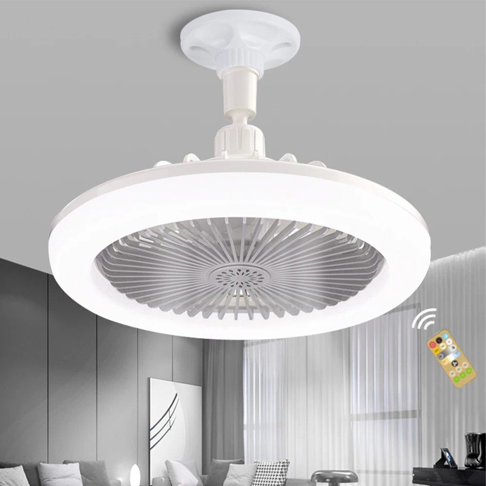 LED Socket Fan Light com Remote Aroma Difusor, Silent Ventilador de teto, Lâmpada para quarto e sala de estar, E27