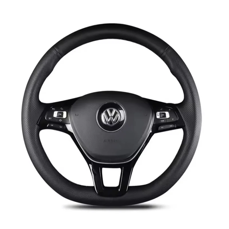 

For Volkswagen VW Golf 7 Mk7 New Polo Passat B8 Tiguan Sharan Jetta Car Steering Wheel Cover Manual Sewing Leather Accessories