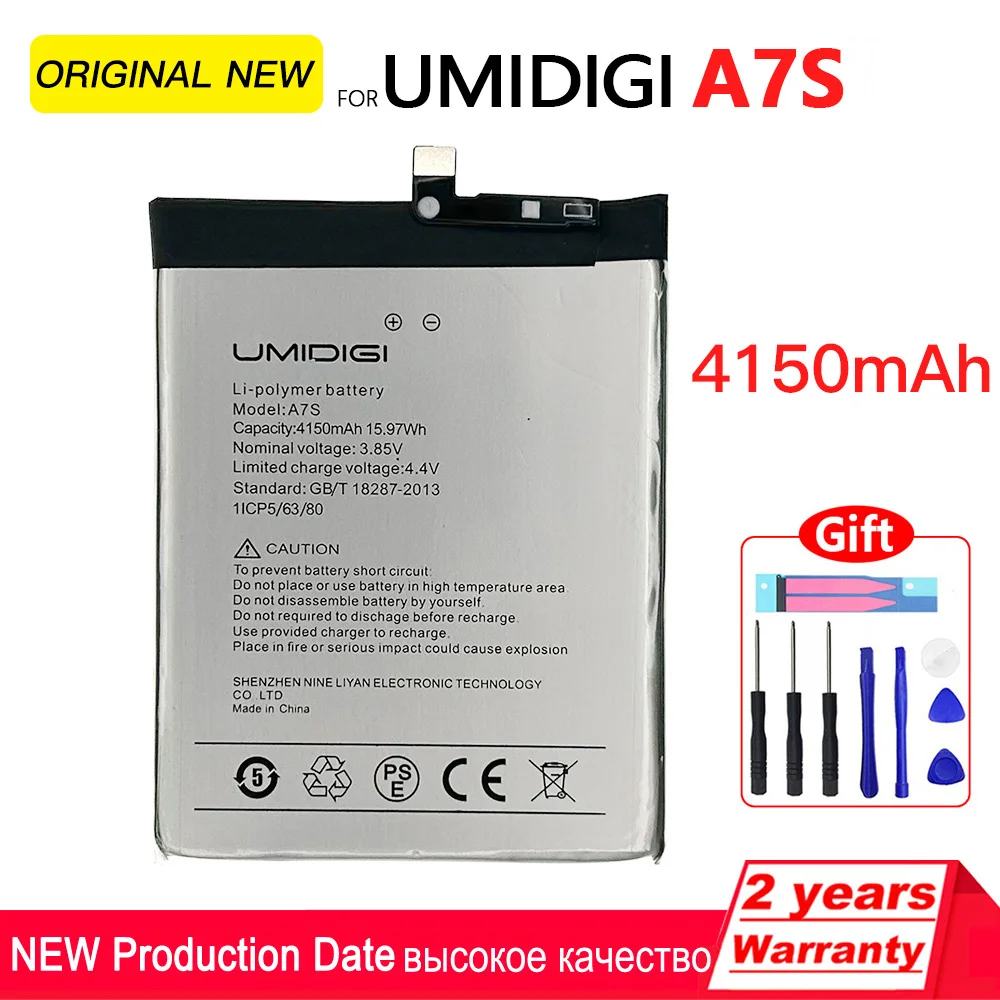 

Genuine new Original 4150mAh Replacement Phone Battery For Umi Umidigi A7S Batteries 3.85V 15.97Wh With Tracking Number in Stock