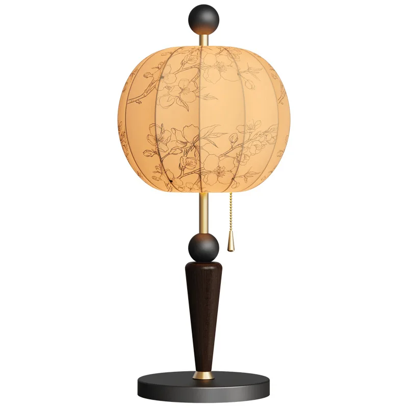 

Bedroom bedside table lamp Solid wood homestay desktop ornament Atmospheric decorative wall lamp