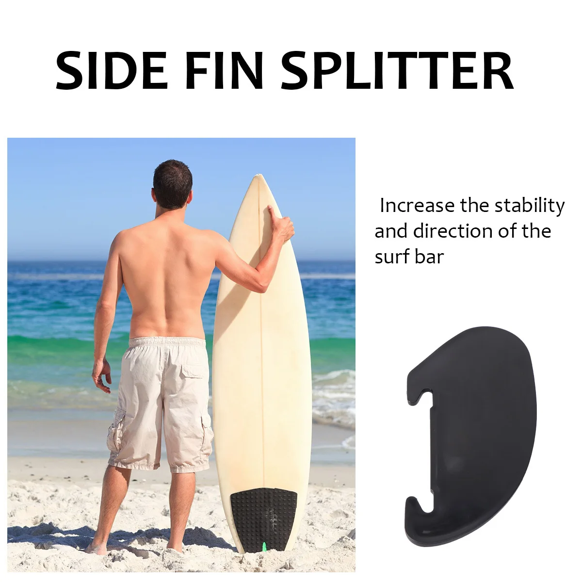 

Boat Tail Rudder ABS Material High Strength Low Weight Impact Heat Resistant Surfboard Accessories for Safe Surfing Black