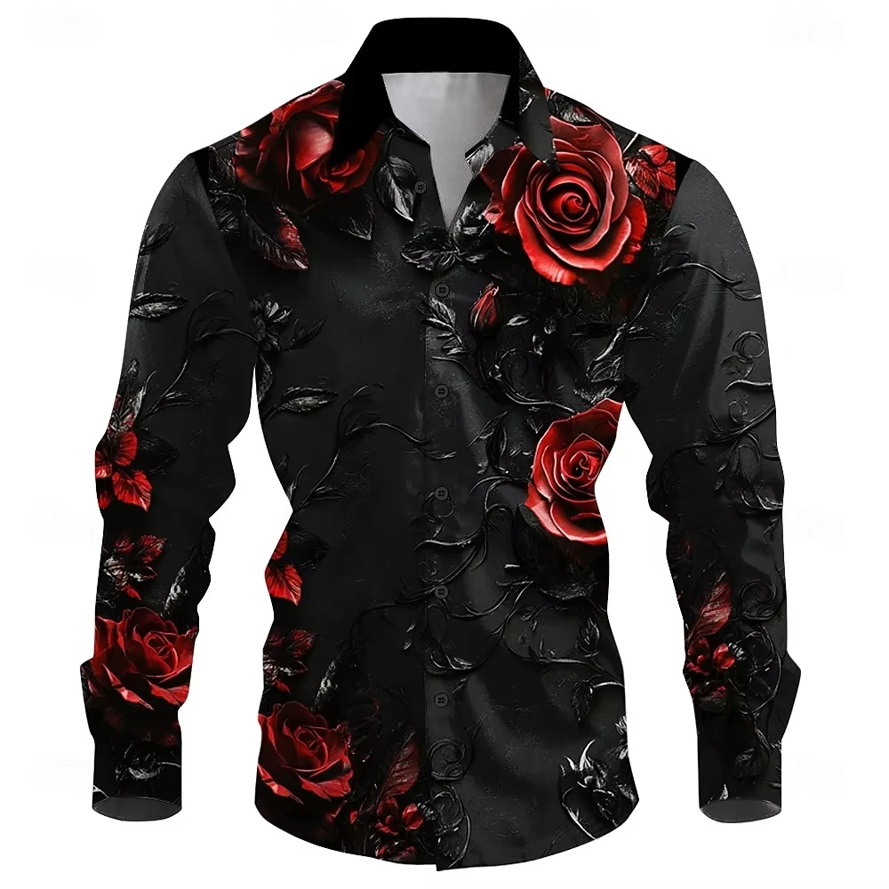 

2024 Men's 3D Print Casual Shirt, Soft Long Sleeve Outdoor Street Wear Comfortable Three-Dimensional Fashion Top​​