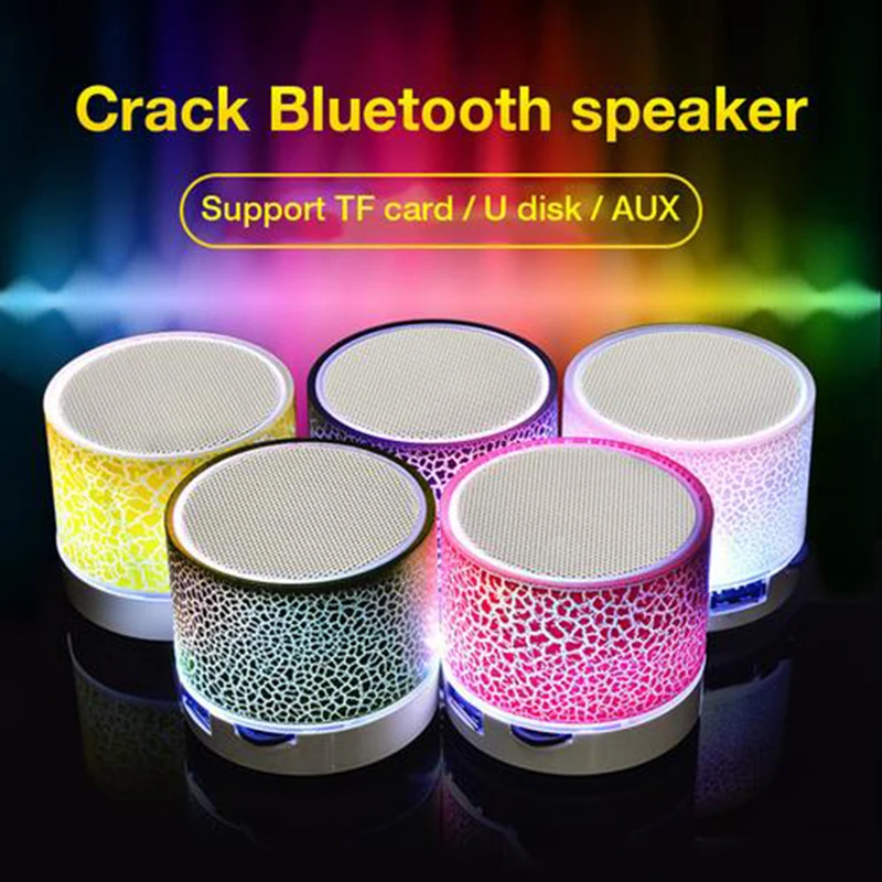 2022 Mini Portable Bluetooth Speaker Colorful LED Light USB Cylindrical MP3 Wireless Audio Subwoofer Rechargeable For Phone