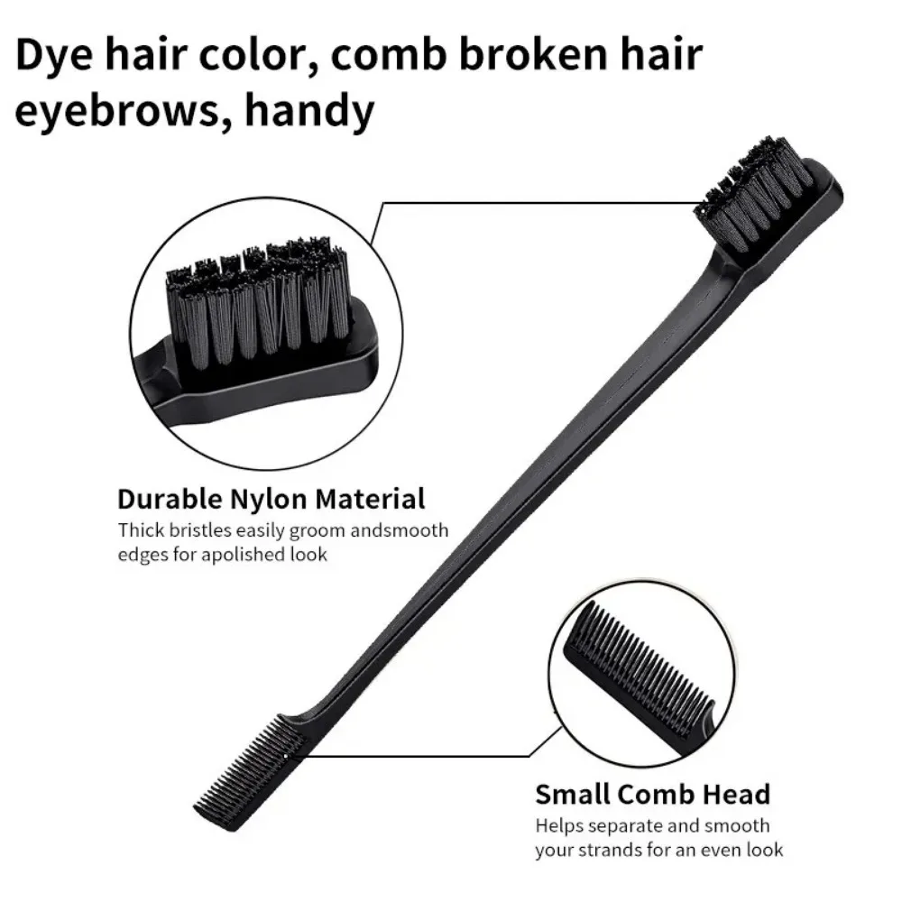 3Pcs Slick Back Hair Brush Set Bristle Hair Brush Brush Teasing Comb for Women Baby Kids Black Hair