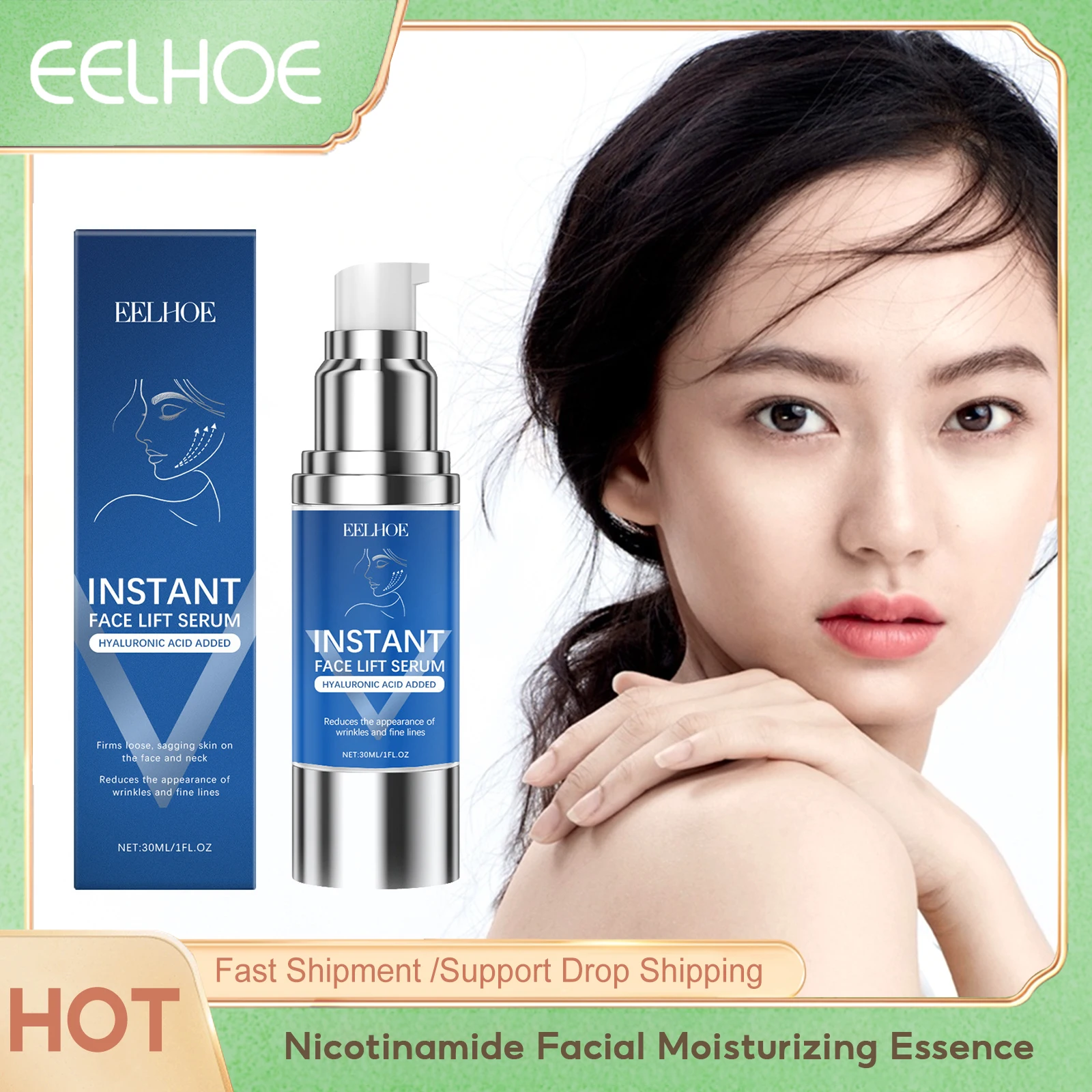 

Eelhoe Nicotinamide Facial Moisturizing Essence Nourish Lifting Fade Fine Lines Shrink Pores For Black Skin Face Firming Serums