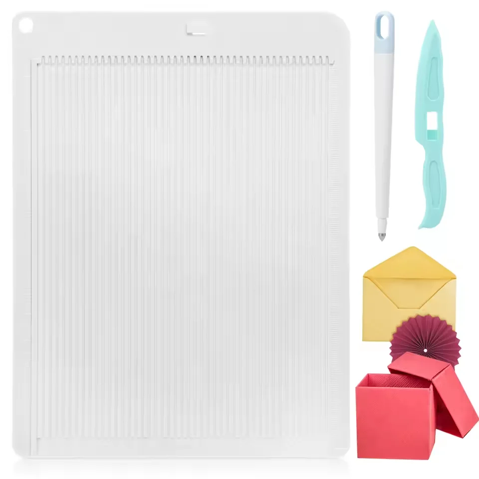 Multi-Purpose Scoring Board with Measuring Grid Paper Card Cuting Board Handmade Craft Embossed Lines DIY Supplies Paper Cutter