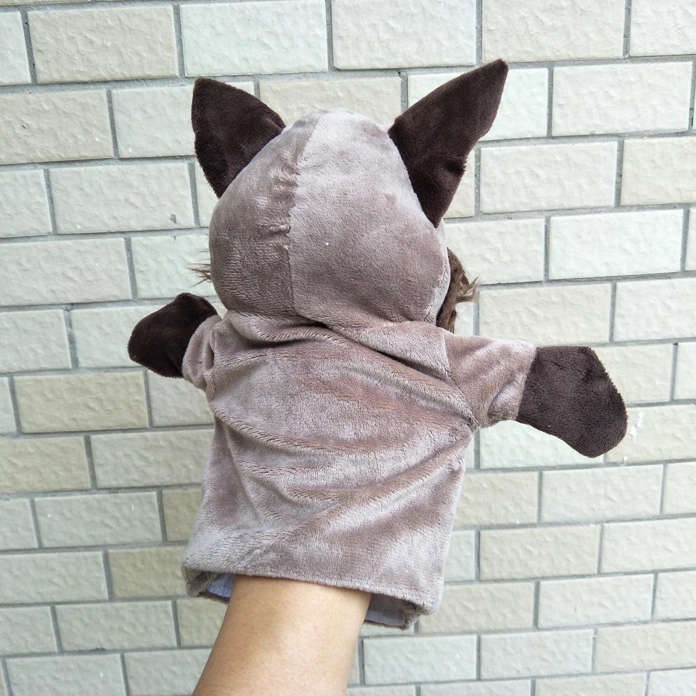 Weiches gefülltes Geschenk, grauer Wolf, Handpuppe, Kleinkind-Plüschtier für Kinder, gefülltes Geschenk