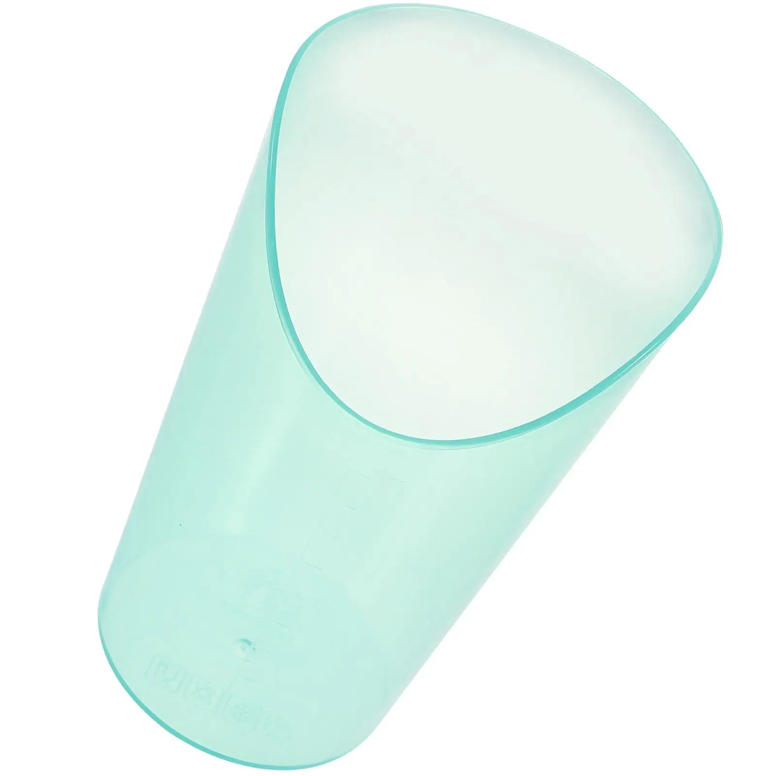 

Spill Proof Care Cup for Elderly Disabled Inclined Mouth Choking Prevent Cup Unbreakable Plastic Light Green Anti Choking Cups