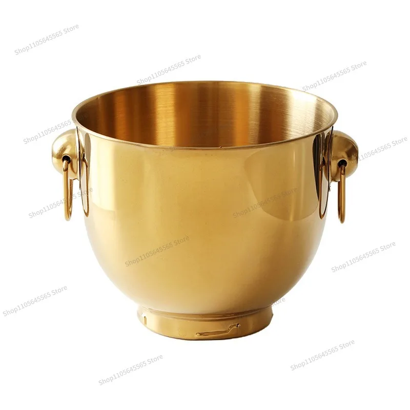 For Stainless Steel Ice Bucket Premium Sense Thickened Ice  Cooling  with Handle Chilled Wine
