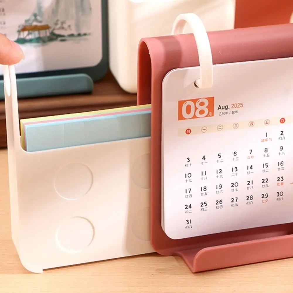 Creative Multi-function Desk Calendar Plastic Portable Pen Holder Simple with Hidden Drawers Desktop Storage Box Office