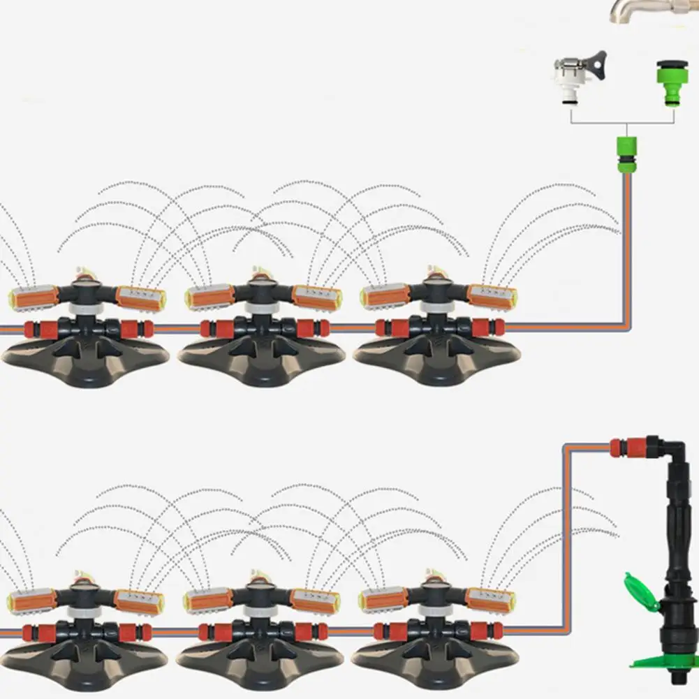 Wydajne narzędzie do nawadniania ogrodu Uniwersalne mocowanie zraszacza ogrodowego 3-ramienna konstrukcja obracająca się o 360 stopni do konfiguracji