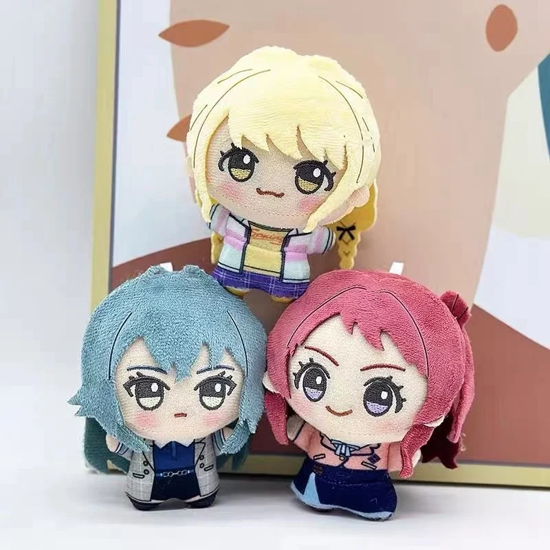 Hot 12cm Gakuen Idolm Plush Toy Saki Hanami Temari Tsukimura Kotone Fujita Stuffed Pendant Doll Plushie Figure Peluche Gift Toys