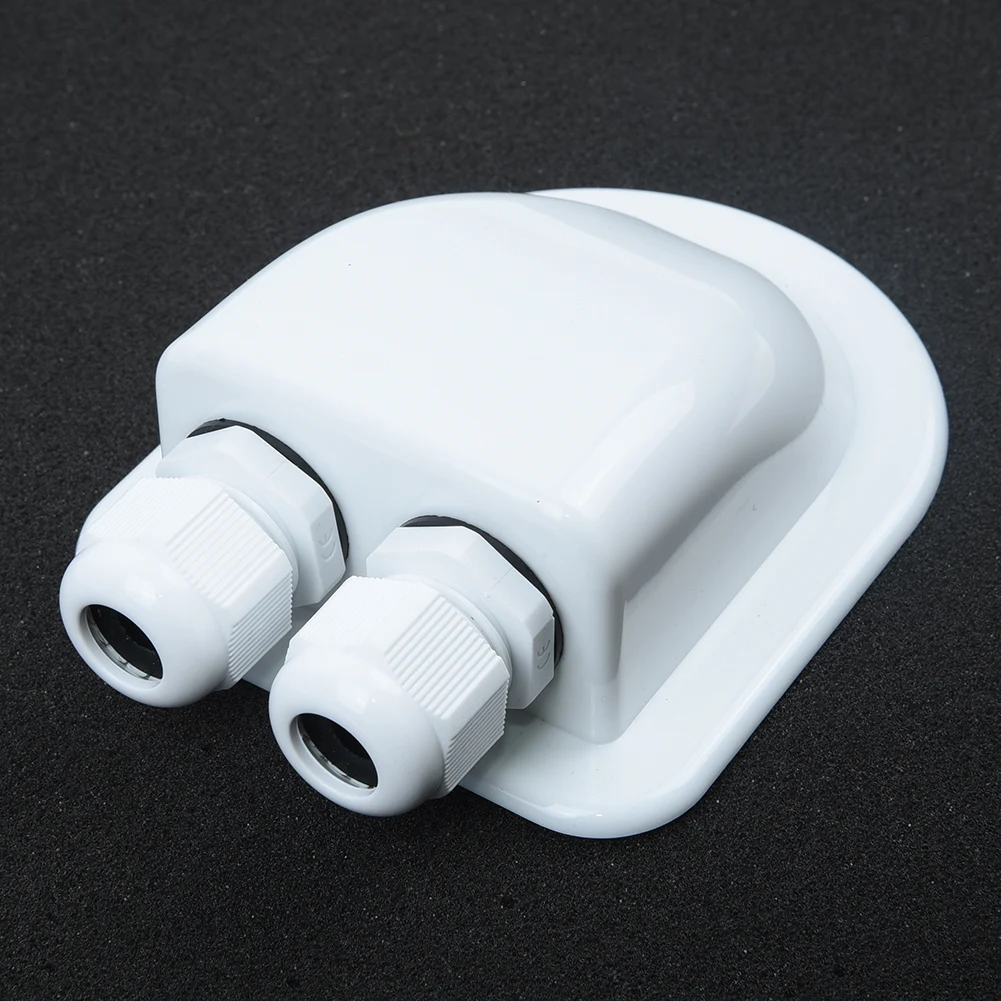Roof Wire Entry Gland Box with Dual Apertures for Motorhome For Caravan RV Boat Yacht Secure Sealed Wiring Pass-Through