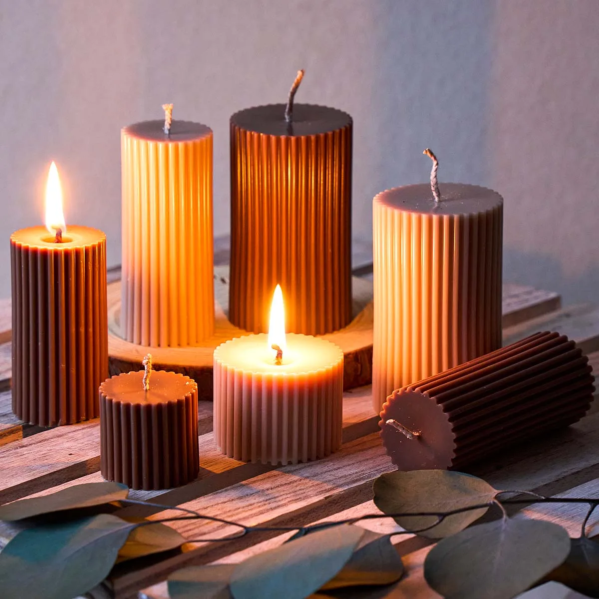 Stripes Cylinder Silicone Candle Mold DIY Handmade Scented Candles Soap Casting Molds Plaster Resin Craft Mould Home De Art Gift