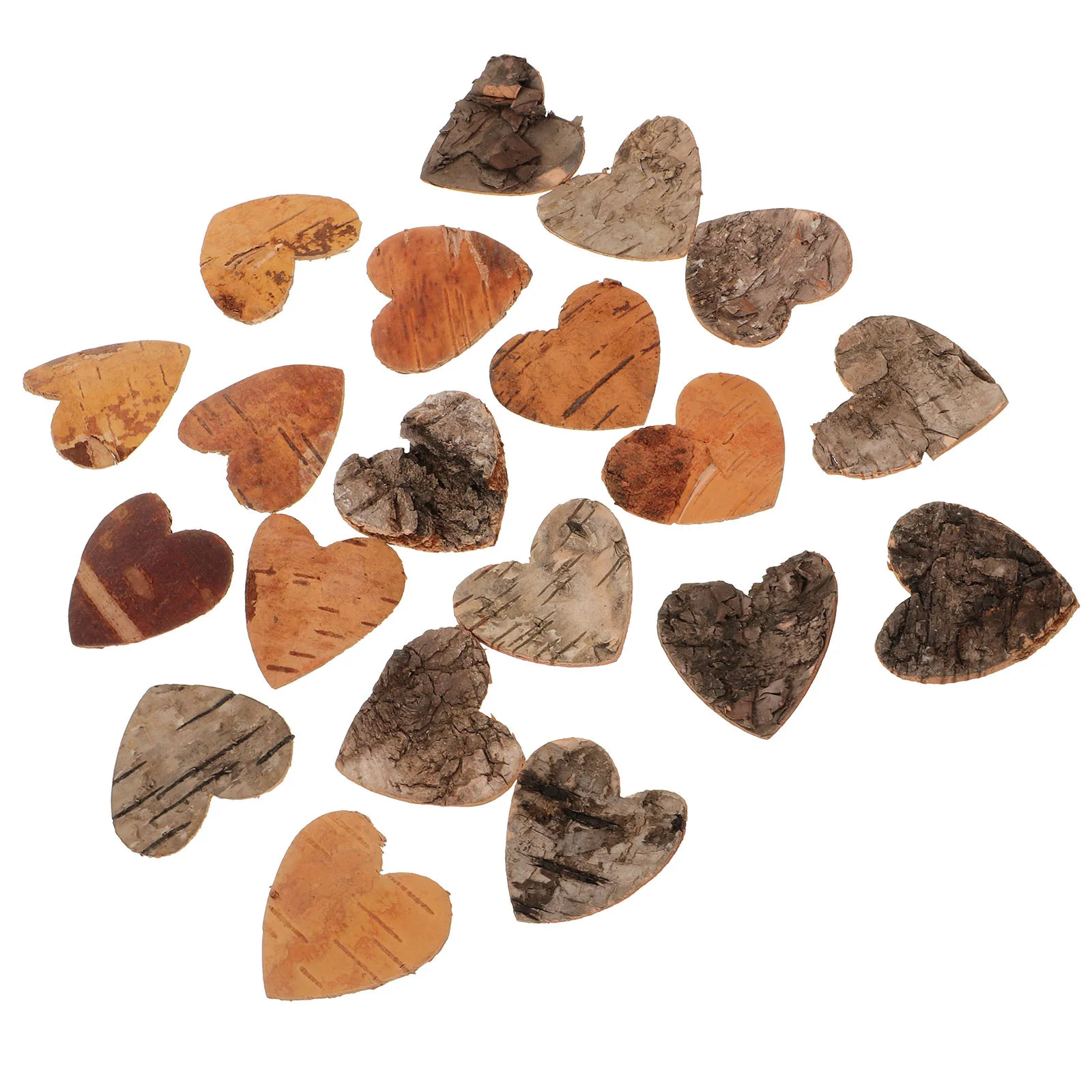 80 قطعة شرائح الخشب القلب حافة النباح الطبيعي مصقول مزدوج الجانبين الزفاف Crafts بها بنفسك الحرف الجدول الديكور شرائح الخشب