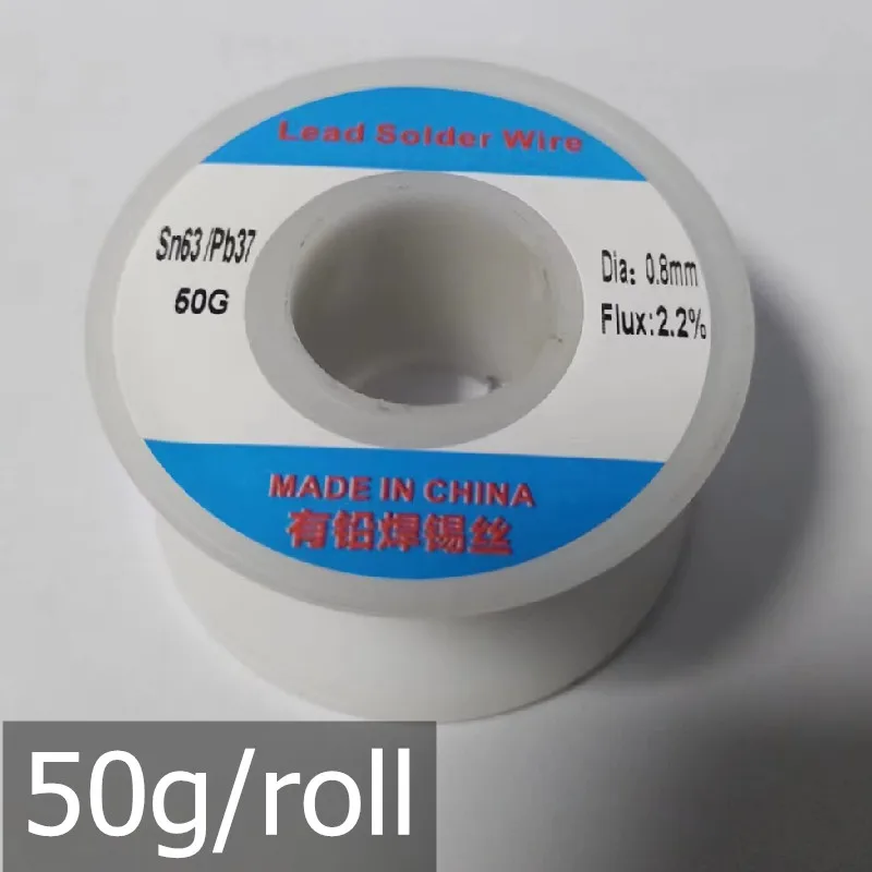 50g/roll with lead solder wire, low melting and high purity mixed tin rosin core solder wire with a diameter of 0.6/0.8/1.0/1.2m