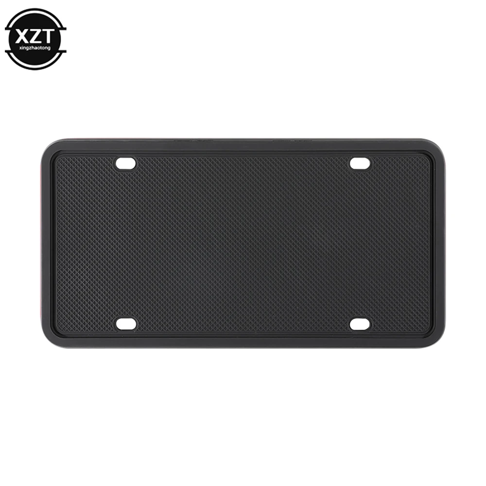 Silicone License Plate Frames Weather-Proof Car License Plate Cover Car Rust-Proof Black License Plate Bracket Holder