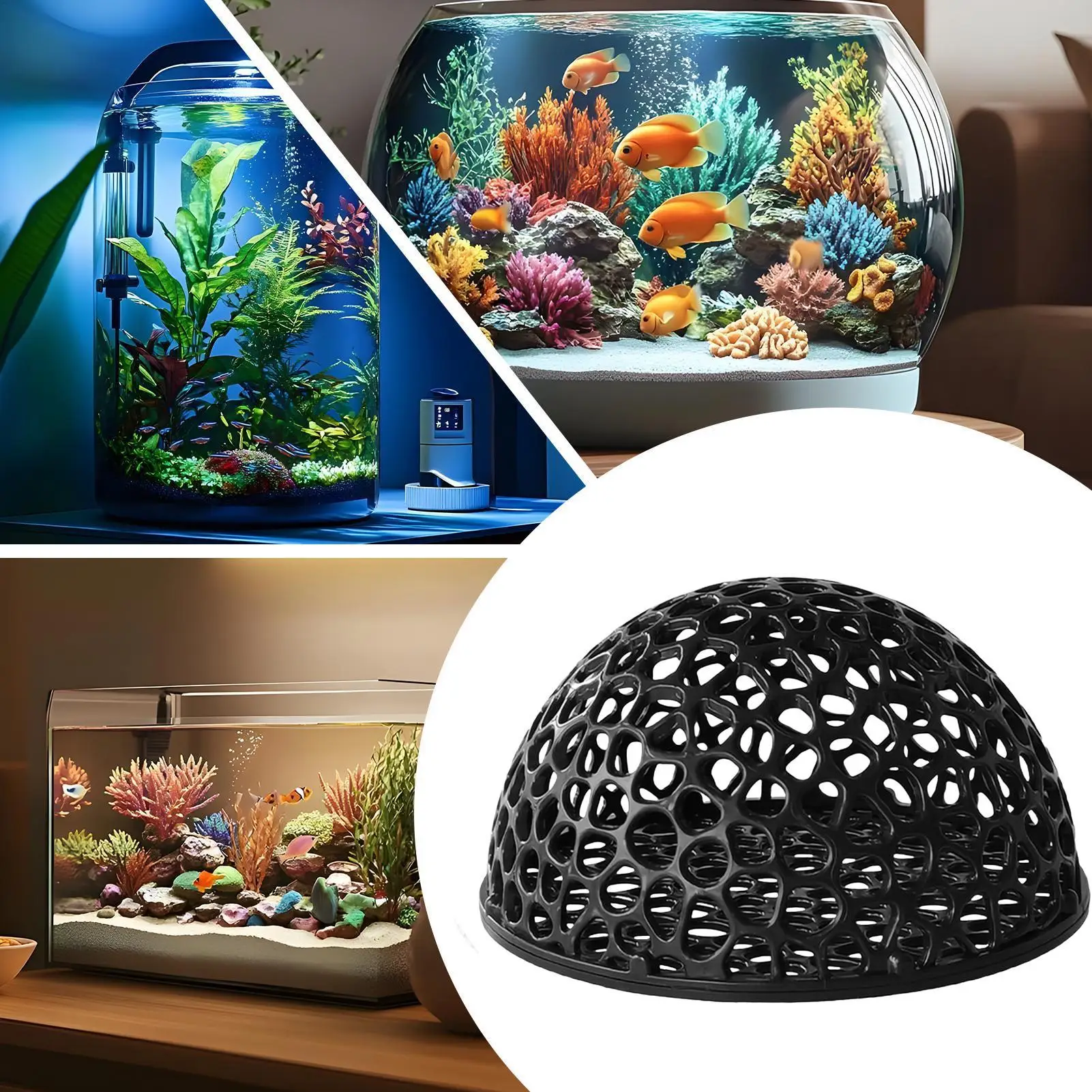 Casa para camarones de acuario, cueva mini porosa para bettas, escondite para peces, refugio para camarones, nido de cría para camarones, decoración acuática