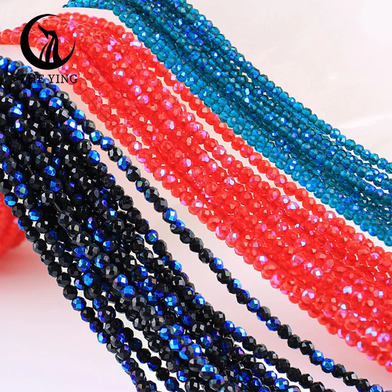 900pcs/600pcs 2/3mm Mixed AB Faceted Crystal Beads Loose Rondelle Glass Spacer Beads Bracelet Necklace Jewelry Making 5 Strands