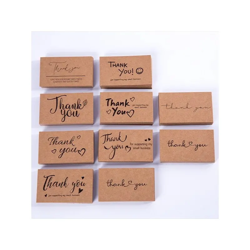 50pcs Kraft Paper Card Greeting Tags Thank You For Your Order For Small Shop Gift DIY Crafts Decoration Card For Small Business