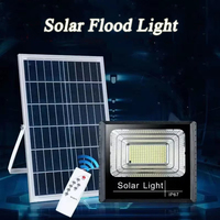 54/102/170/250LEDs Solar Flood Lights with Remote Control Outdoor IP67 Waterproof Brightness Spotlight Solar Reflector Wall Lamp