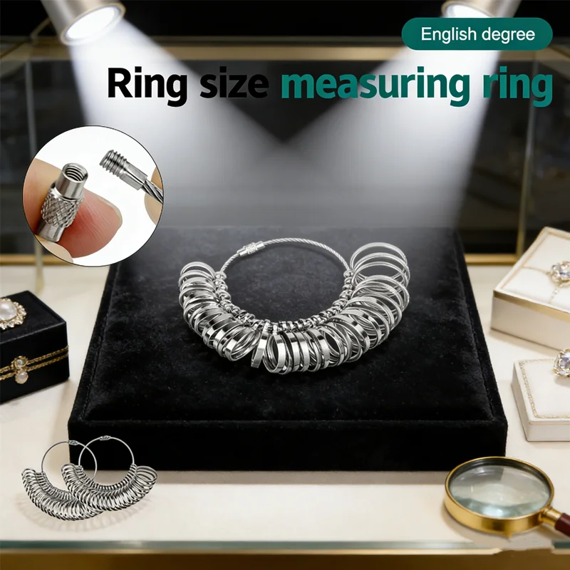 

HUAHUАметаллический размер кольца для ювелирных изделий с ручной петлей; Инструмент для измерения линейки пальцев; Калибр окружности пальца британского размераHUAHUA