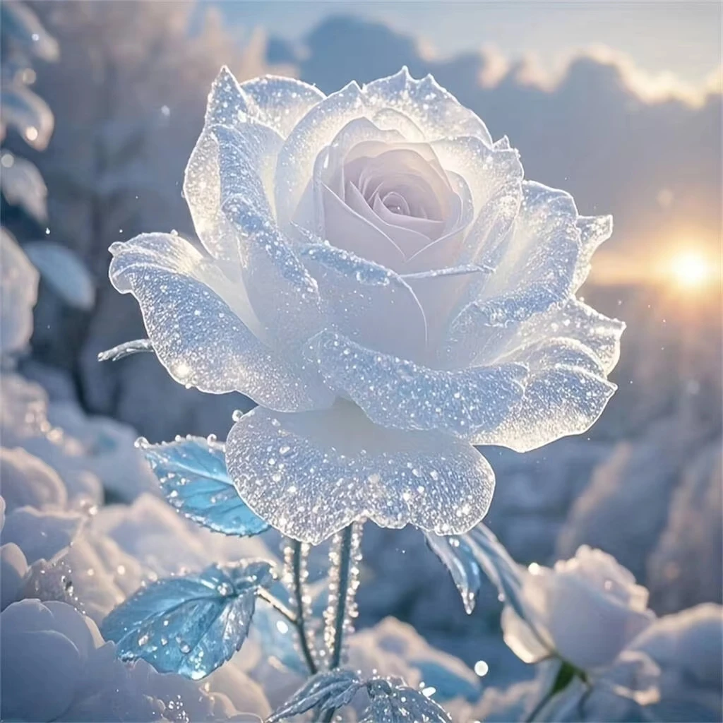 Malen nach Zahlen Sets: Winterfee mit Blumen – DIY-Bilder auf Leinwand für Heimdekoration