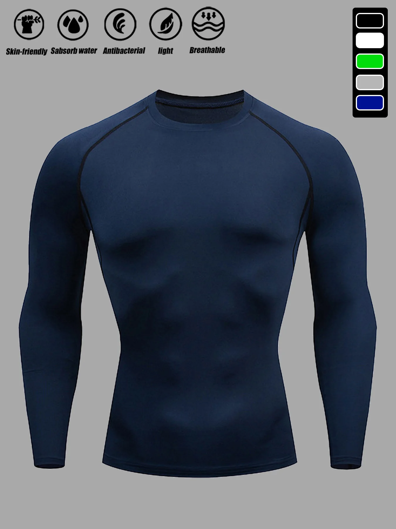 Men Sport T-shirt Quick Drying Long Sleeved Bodybuilding Running Compression Top Gym Tracksuit Men Fitness Tight Rashgard