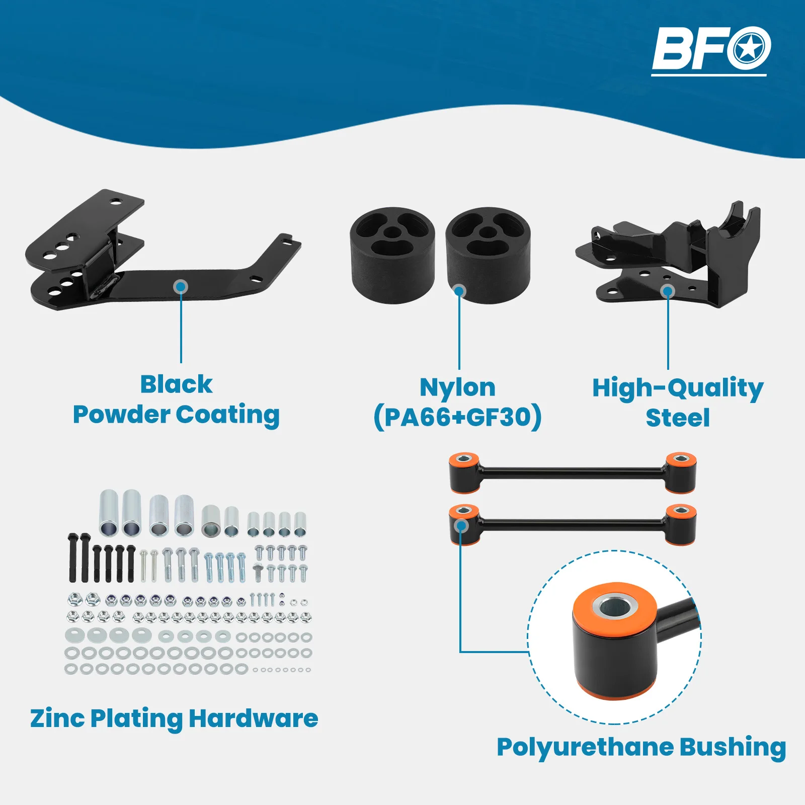 BFO 3.5in Lift Kit w/ Coil Springs for Jeep Wrangler JK Unlimited 2007-2018