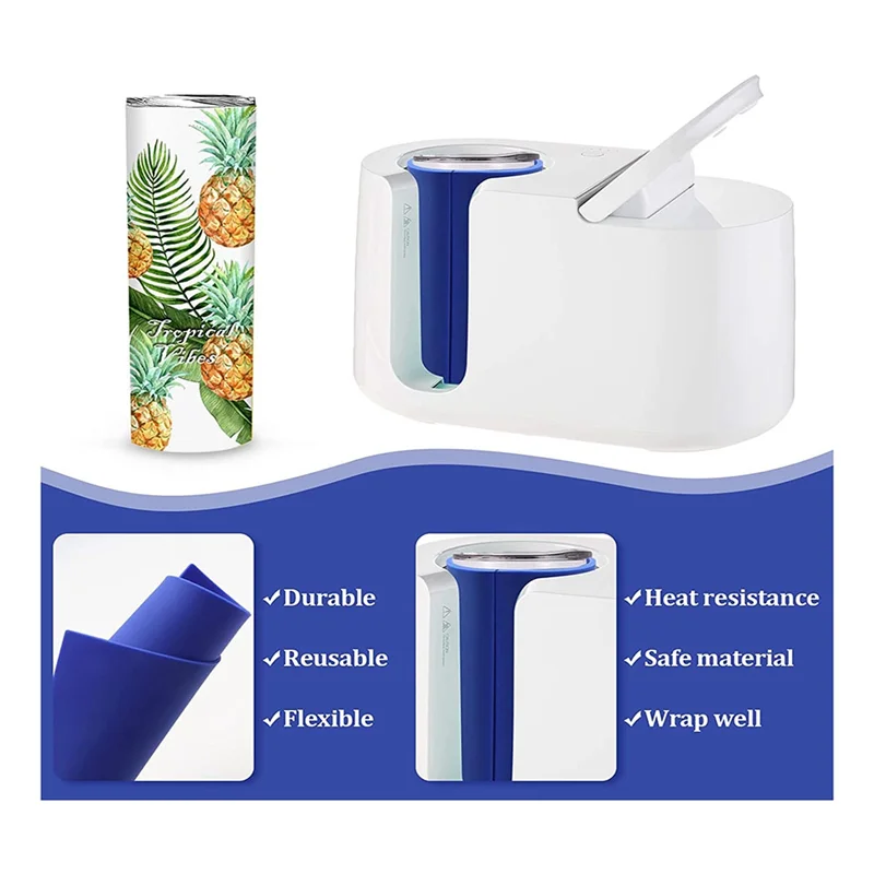 Sublimation Tumblers Wrap Set for Mug Press Accessories,3 Thickness Silicone Mug Tumbler Wrap Sublimation Blanks (Blue)