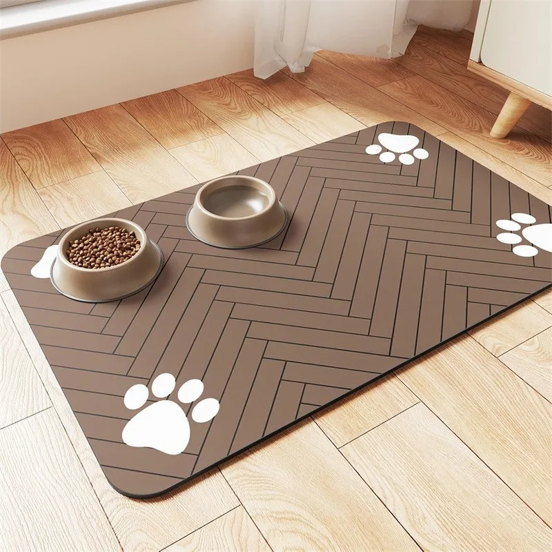 Absorbent Pet Feeding Mat with Rubber Backing Quick Dry Water Bowl Mat for Dogs And Cats Food Placemat Waterproof view 5