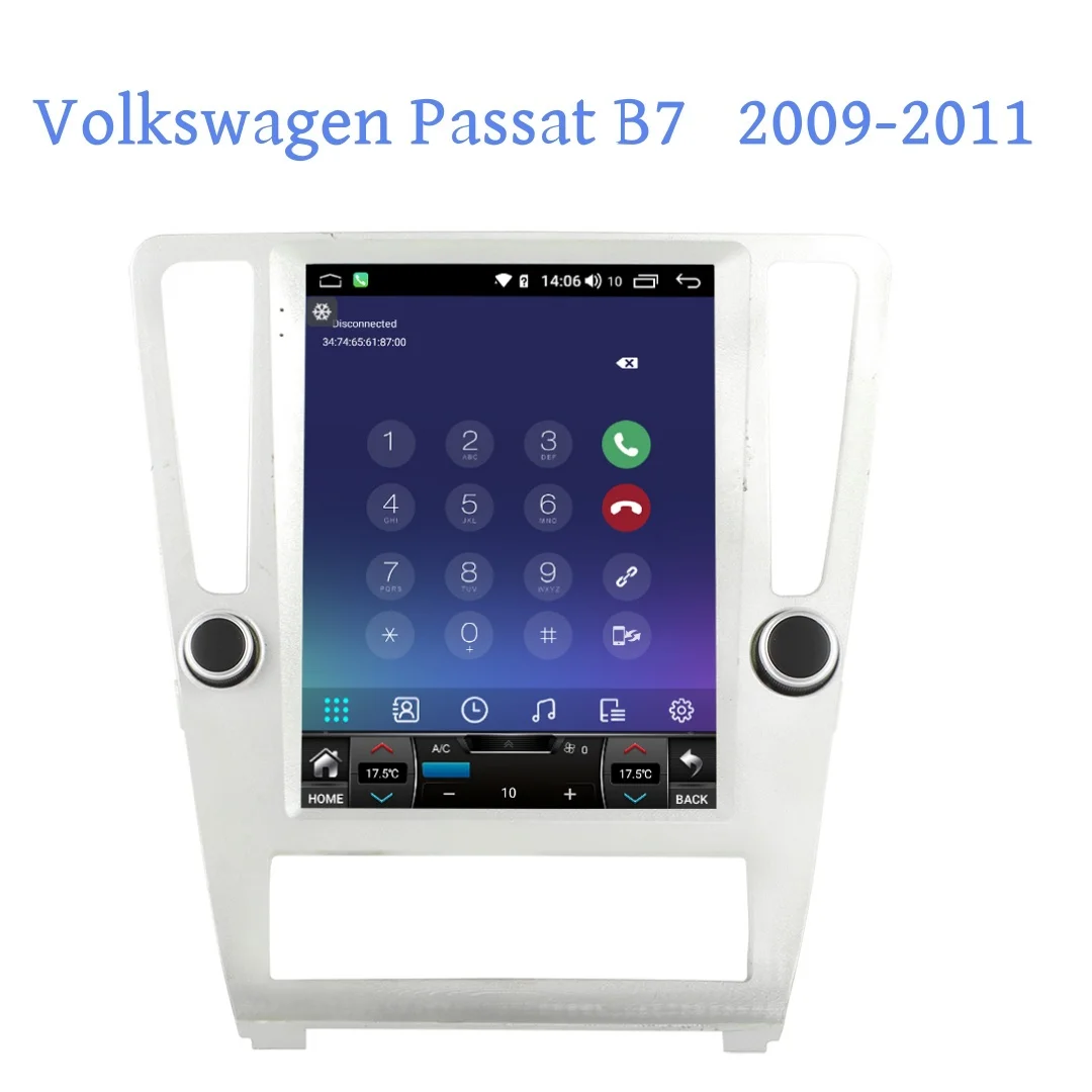 Android13 For VW Volkswagen Passat B7 2009-2011 Vertical Tesla Screen Car GPS Navigation Stereo Head Unit Multimedia Player