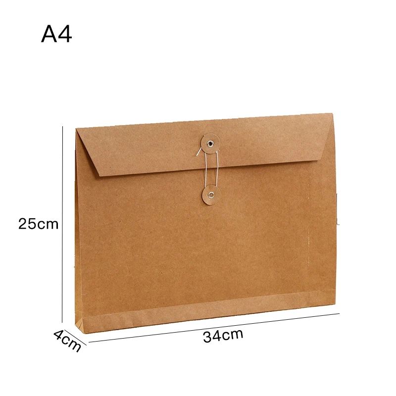 A4 Horizontal Envelope Paper Document Bag Business Kraft Paper File Holder Office Storage Bags 10Pcs/lot